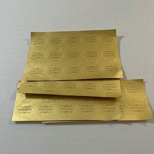Golden Invitation Stickers 50